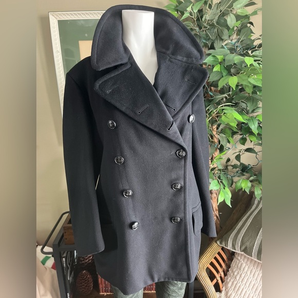 Vintage Canadian Army Navy Custom Tailored Black Peacoat - Picture 9 of 11